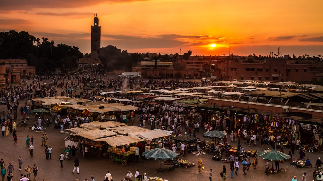 Udsigt over Medinaen i Marrakesh, Marokko