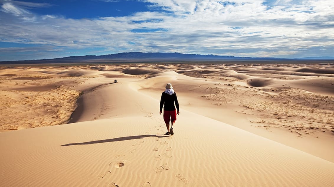 De enorme sandklitter ved Khongoryn Els