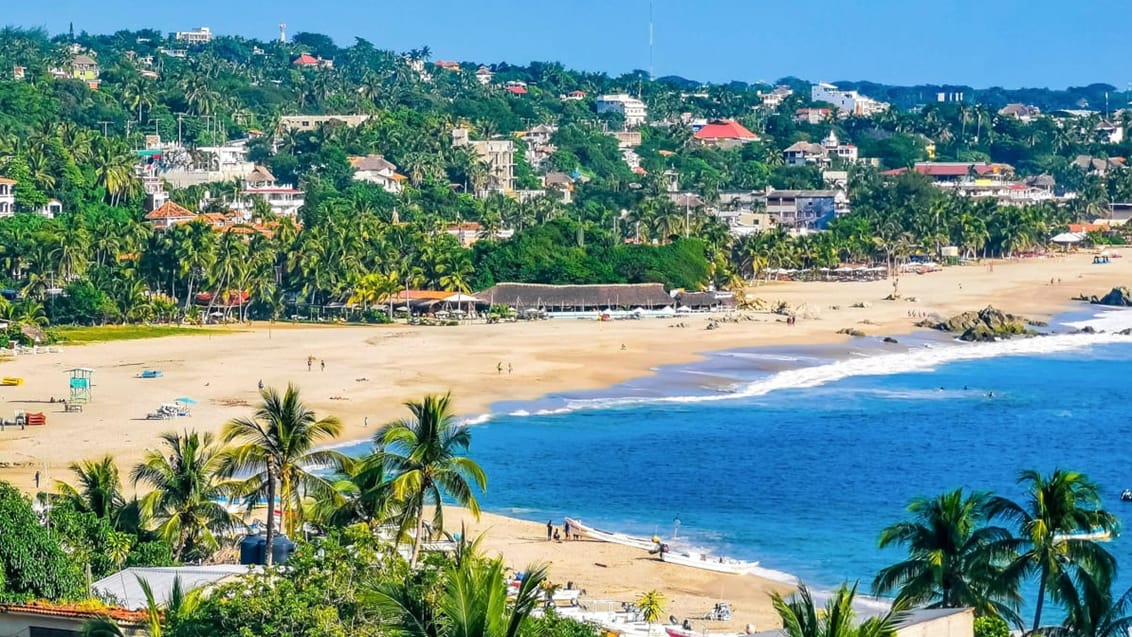 Zicatela-strand i Puerto Escondido, Mexico