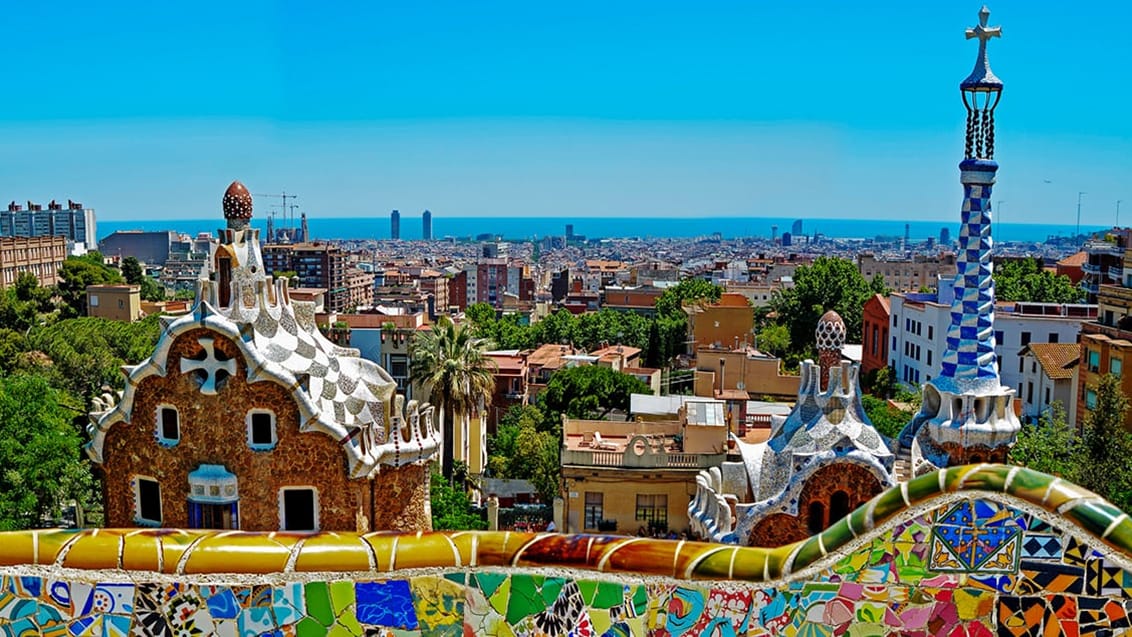 Park Guell i Barcelona, Spanien